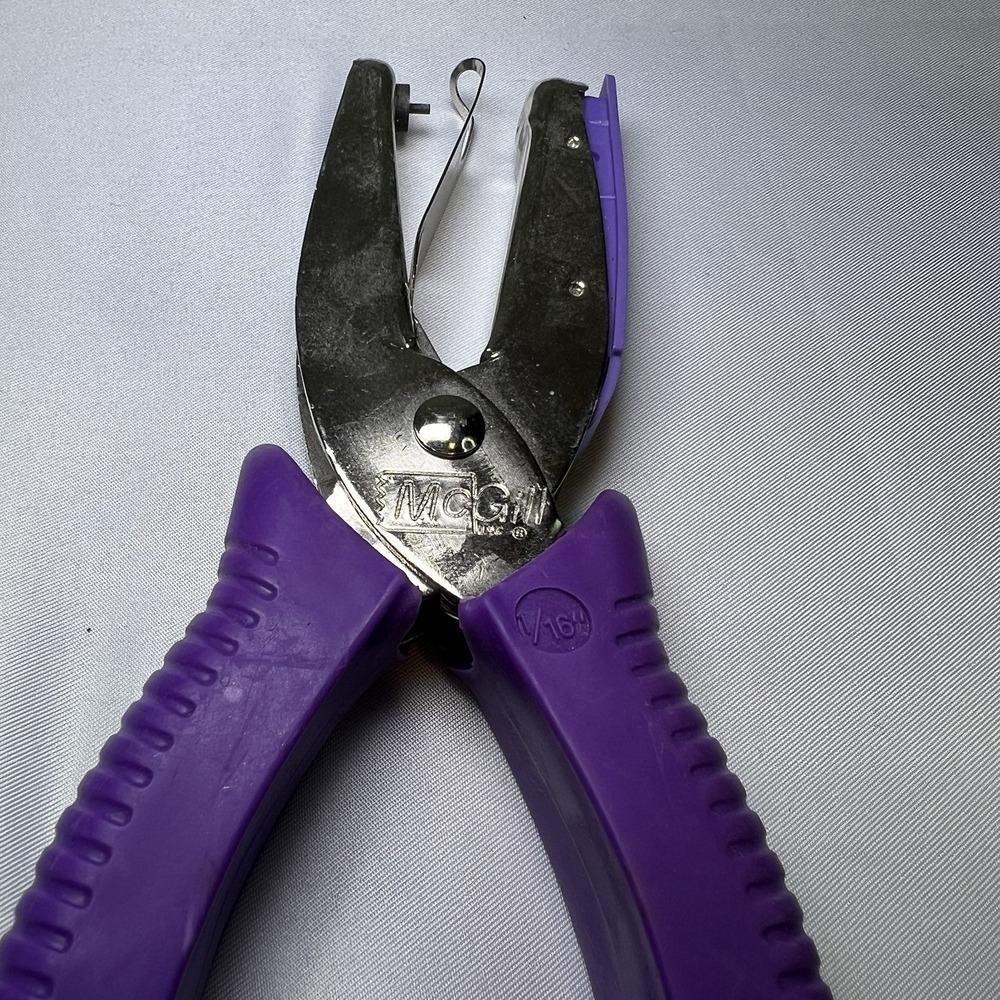 MCGILLS 53200 1/16-Inch Round Hand Punch with‎ 2-Inch Reach Purple Hole Cut Make